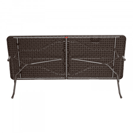 Pacote de 2 mesas dobráveis u200Bu200Bretangulares efeito rattan 180x74x74cm 7house