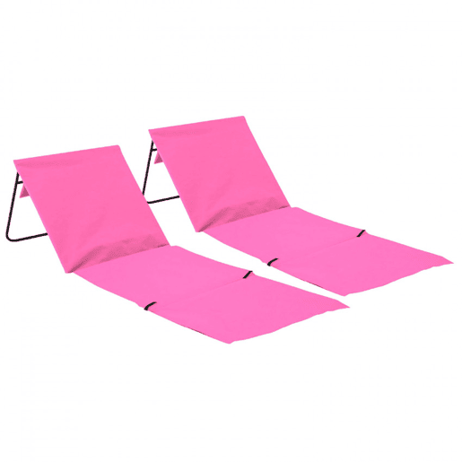 Pack 2 Tapetes de Praia Dobráveis u200Bu200BAcolchoados com Encosto Rosa 153x51x42cm Thinia Home