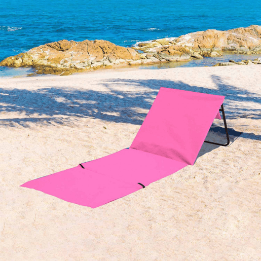 Pack 2 Tapetes de Praia Dobráveis u200Bu200BAcolchoados com Encosto Rosa 153x51x42cm Thinia Home