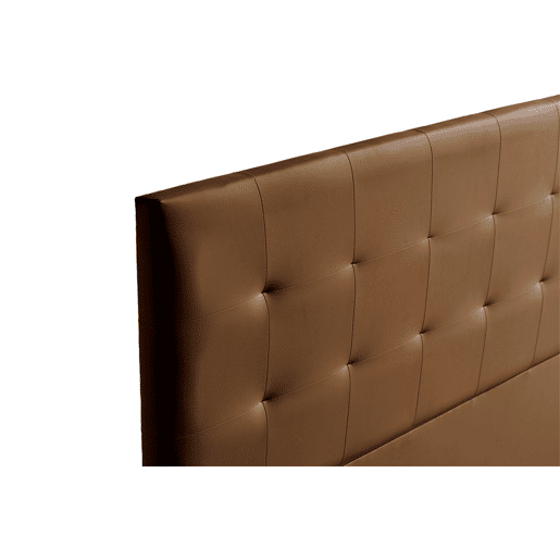Cabeceira Estofada ATENEA Pele Sintética 130x120x8 cm - Castanho - Moonia