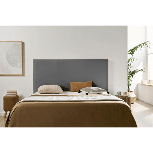 Cabeceira Estofada NEUS Pele Sintética 170x120x5 cm - CINZA ESCURO - Moonia