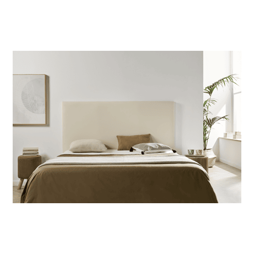 Cabeceira Estofada NEUS Pele Sintética 160x120x5 cm - Branco escuro - Moonia