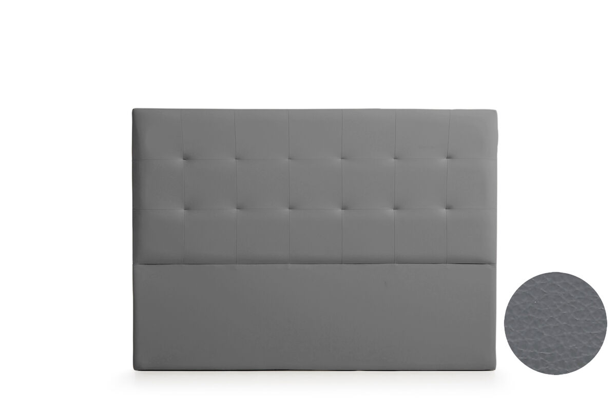 Cabecero Tapizado ATENEA Polipiel 130 Gris Oscuro