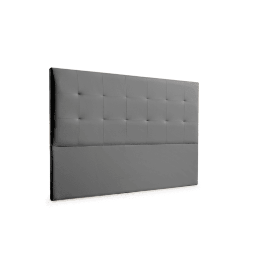 Cabeceira Estofada ATENEA Pele Sintética 130x120x8 cm - CINZA ESCURO - Moonia