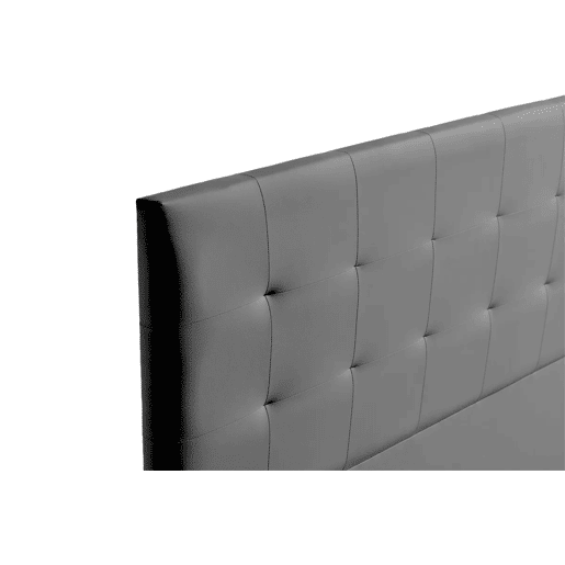 Cabeceira Estofada ATENEA Pele Sintética 130x120x8 cm - CINZA ESCURO - Moonia