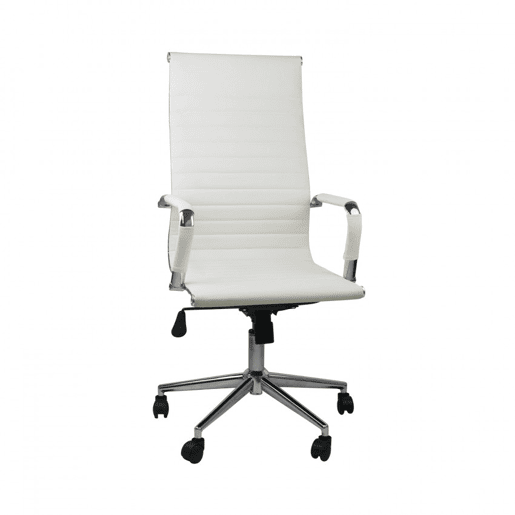 Cadeira Secretária com Rodas Elegance branco 116x89x60cm Thinia Home