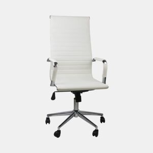 Cadeira Secretária com Rodas Elegance branco 116x89x60cm Thinia Home