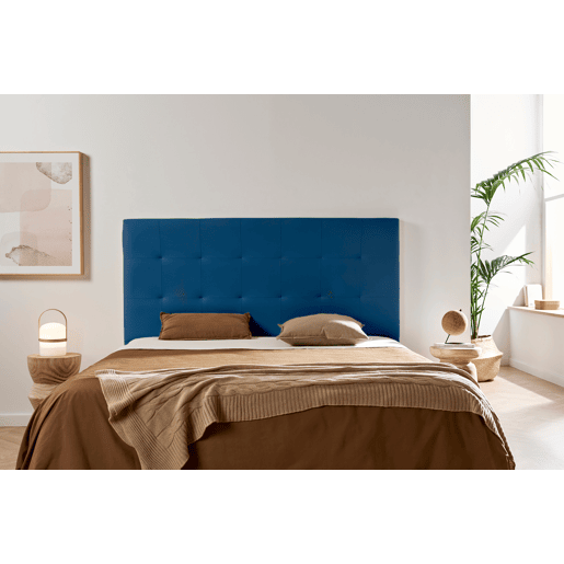 Cabeceira Estofada ATENEA Pele Sintética 220x120x8 cm - AZUL ESCURO - Moonia