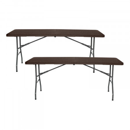 Pack 2 Mesas Plegables Rectangulares Efecto Madera Thinia Home