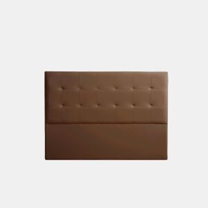 Cabeceira Estofada ATENEA Pele Sintética 145x120x8 cm - Castanho - Moonia