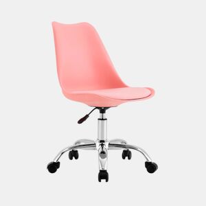 Cadeira Secretária com Rodas Eyre Rosa 97x47x58cm Thinia Home