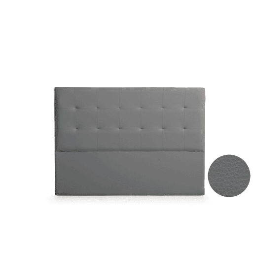 Cabeceira Estofada ATENEA Pele Sintética 115x120x8 cm - CINZA ESCURO - Moonia