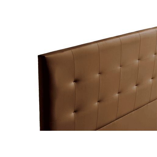Cabeceira Estofada ATENEA Pele Sintética 90x120x8 cm - Castanho - Moonia