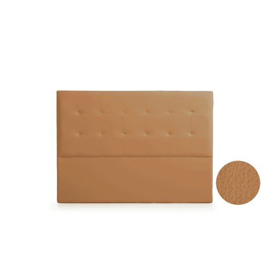Cabeceira Estofada ATENEA Pele Sintética 190x120x8 cm - Castanho Claro - Moonia