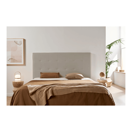 Cabeceira Estofada ATENEA Pele Sintética 145x120x8 cm - CINZA CLARO - Moonia