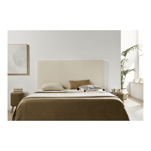 Cabeceira Estofada NEUS Pele Sintética 170x120x5 cm - Branco escuro - Moonia