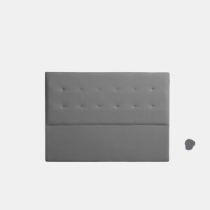 Cabeceira Estofada ATENEA Pele Sintética 90x120x8 cm - CINZA ESCURO - Moonia