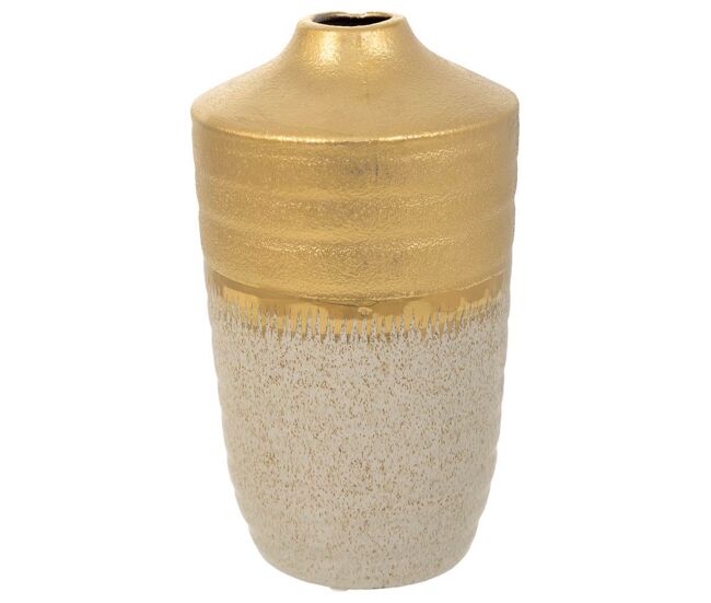 Jarrón de cerámica dorado 15x15x25,5