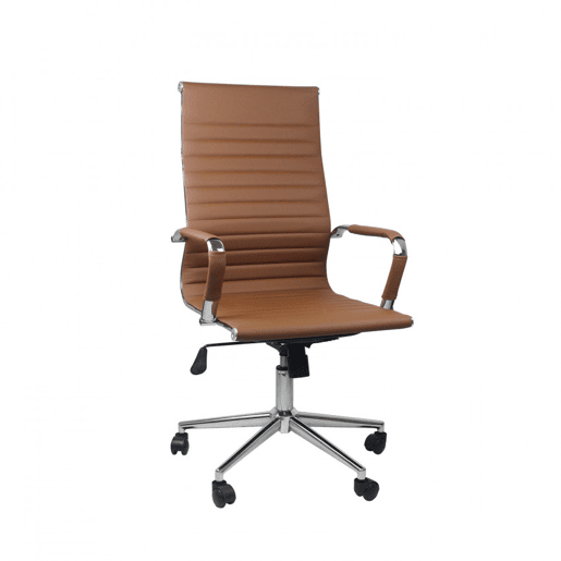 Cadeira Secretária com Rodas Elegance marrom 116x89x60cm Thinia Home