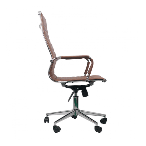 Cadeira Secretária com Rodas Elegance marrom 116x89x60cm Thinia Home