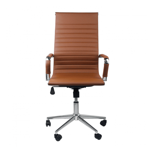 Cadeira Secretária com Rodas Elegance marrom 116x89x60cm Thinia Home