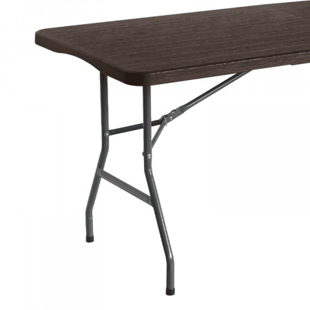 Pacote de 2 mesas dobráveis u200Bu200Bretangulares efeito madeira 180x74x74cm 7house