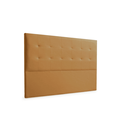 Cabeceira Estofada ATENEA Pele Sintética 145x120x8 cm - Castanho Claro - Moonia