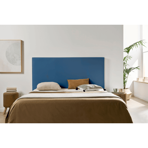Cabeceira Estofada NEUS Pele Sintética 90x120x5 cm - AZUL ESCURO - Moonia