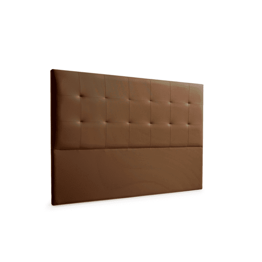 Cabeceira Estofada ATENEA Pele Sintética 210x120x8 cm - Castanho - Moonia
