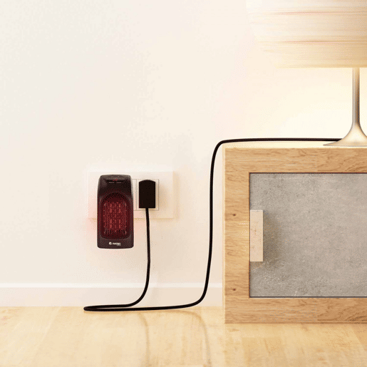 Mini Aquecedor de Tomada de Parede 400W Preto Raydan Home