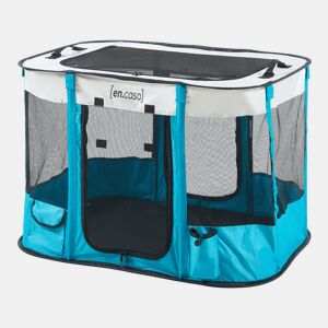 Parque para animais de estimação dobrável Mörbylånga 90x70x60cm - AzulBege en.casa