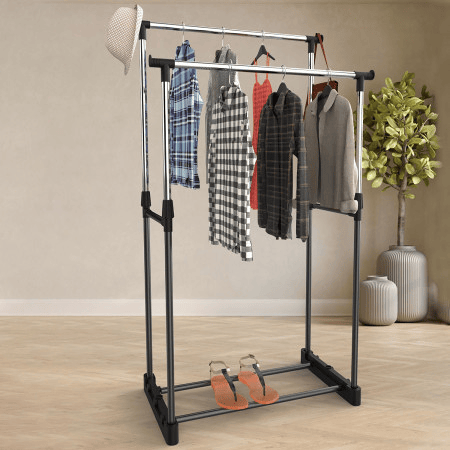 Cabide Duplo Burro Bife Cinza 74x42x157cm Thinia Home
