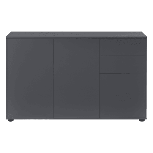 Cómoda Paarl com 2 gavetas e 3 portas 74x117x36cm Cinzento escuro mate en.casa