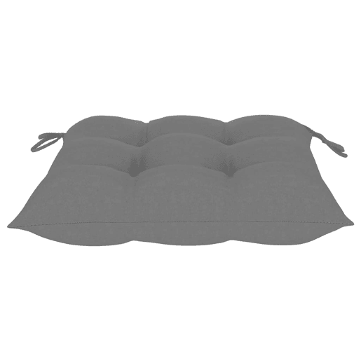 vidaXL Cadeiras de jardim c almofadões cinzentos 6 pcs teca maciça