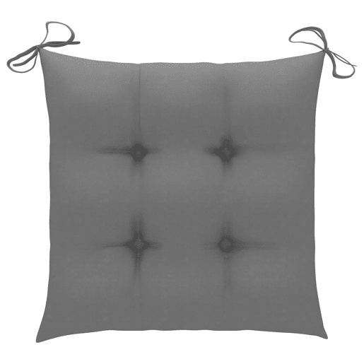 vidaXL Cadeiras de jardim c almofadões cinzentos 6 pcs teca maciça