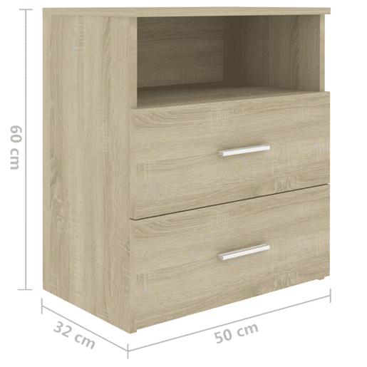 vidaXL Mesa de cabeceira 50x32x60 cm cor carvalho sonoma