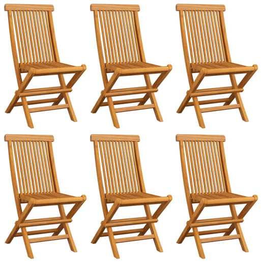 vidaXL Cadeiras de jardim c almofadões branco nata 6 pcs teca maciça vidaXL Cadeiras de jardim c almofadões branco nata 6 pcs teca maciça