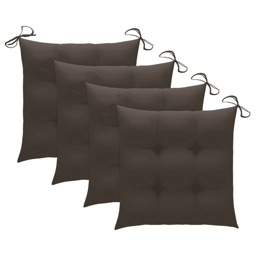vidaXL Cadeiras de jardim c almofadões cinza-acast. 4 pcs teca maciça