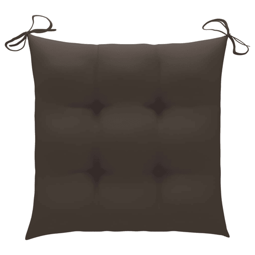 vidaXL Cadeiras de jardim c almofadões cinza-acast. 4 pcs teca maciça