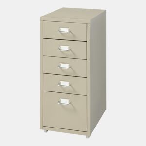 Armário de arquivo móvel Kökar com 5 gavetas 69x28x41 cm aço - Cor camel en.casa