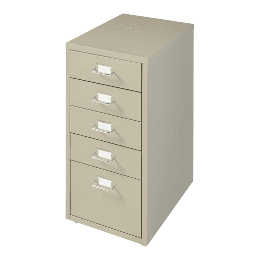 Armário de arquivo móvel Kökar com 5 gavetas 69x28x41 cm aço - Cor camel en.casa