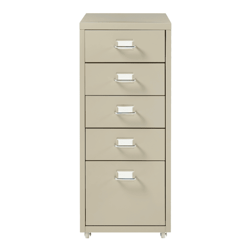 Armário de arquivo móvel Kökar com 5 gavetas 69x28x41 cm aço - Cor camel en.casa