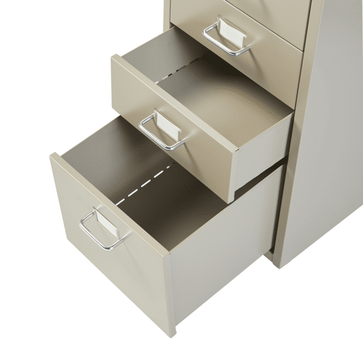 Armário de arquivo móvel Kökar com 5 gavetas 69x28x41 cm aço - Cor camel en.casa