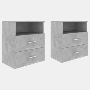 vidaXL Mesas de cabeceira 2 pcs 50x32x60 cm cinzento-cimento