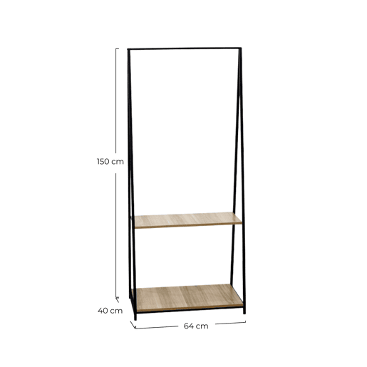 Cabide Triangular de Metal Osto com 2 Prateleiras 150x64x40cm 7house