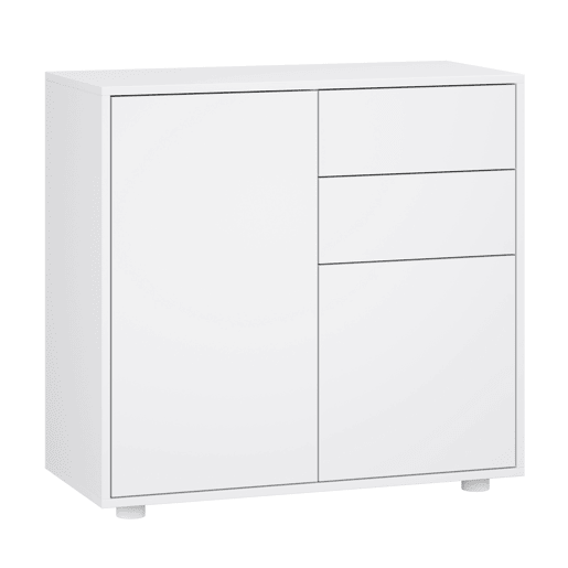 Cómoda Paarl com 2 gavetas e 2 portas 74x79x36cm Branco mate en.casa
