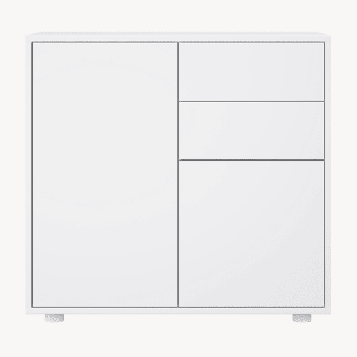 Cómoda Paarl com 2 gavetas e 2 portas 74x79x36cm Branco mate en.casa