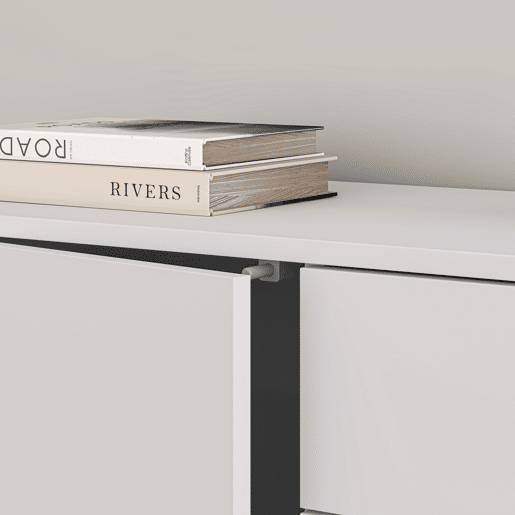 Cómoda Paarl com 2 gavetas e 2 portas 74x79x36cm Branco mate en.casa