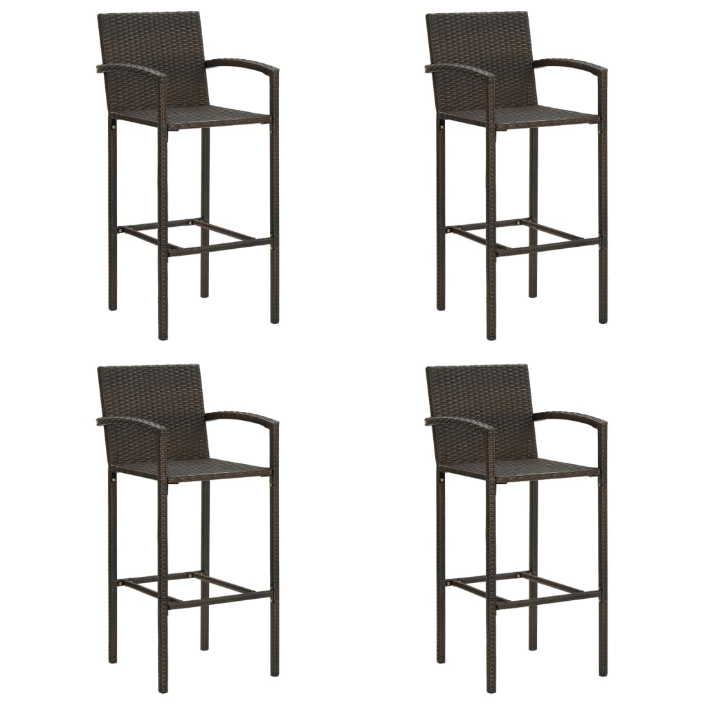 Vidaxl taburetes de cocina 4 unidades ratán sintético marrón