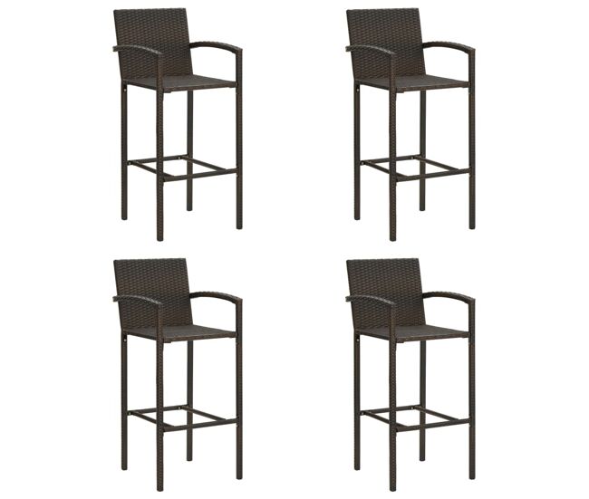 Vidaxl taburetes de cocina 4 unidades ratán sintético marrón
